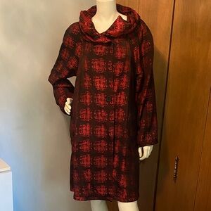 Stylish Red and Black Patterned Coat